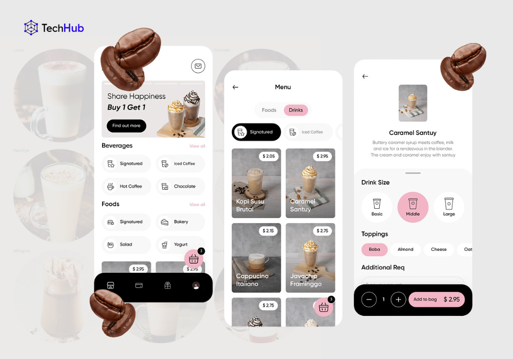 Coffee Shop Ordering App designed a fast, intuitive interface for a smooth ordering process.