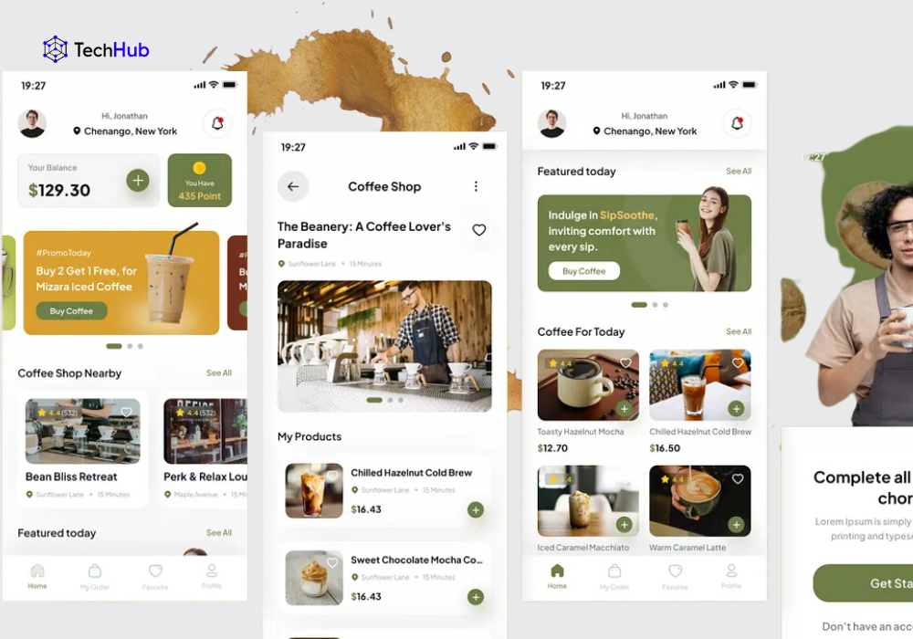 Coffee Shop Ordering App created tailored promotions