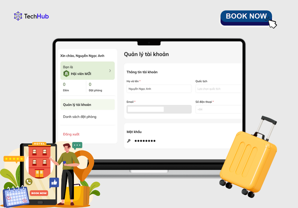 The frontend supported an advanced cart functionality, allowing users to select multiple rooms for different durations.