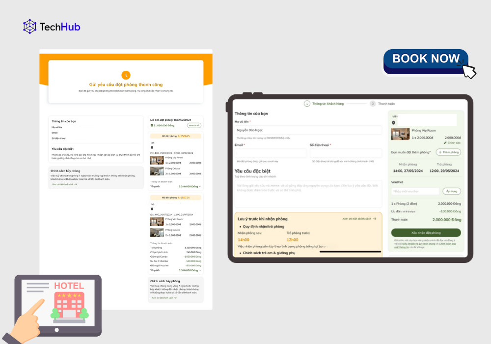 Hotel Booking Site allow viewing total pricing in real-time, and applying combo discounts before completing their bookings.