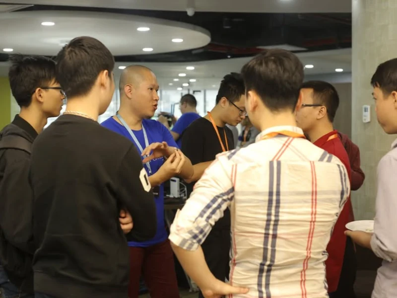A TechHub team on a daily video call with a client team