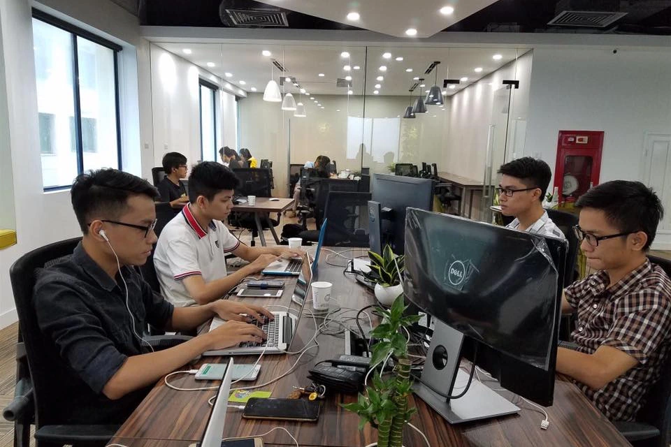 Engineers at work in the TechHub Hanoi development centre
