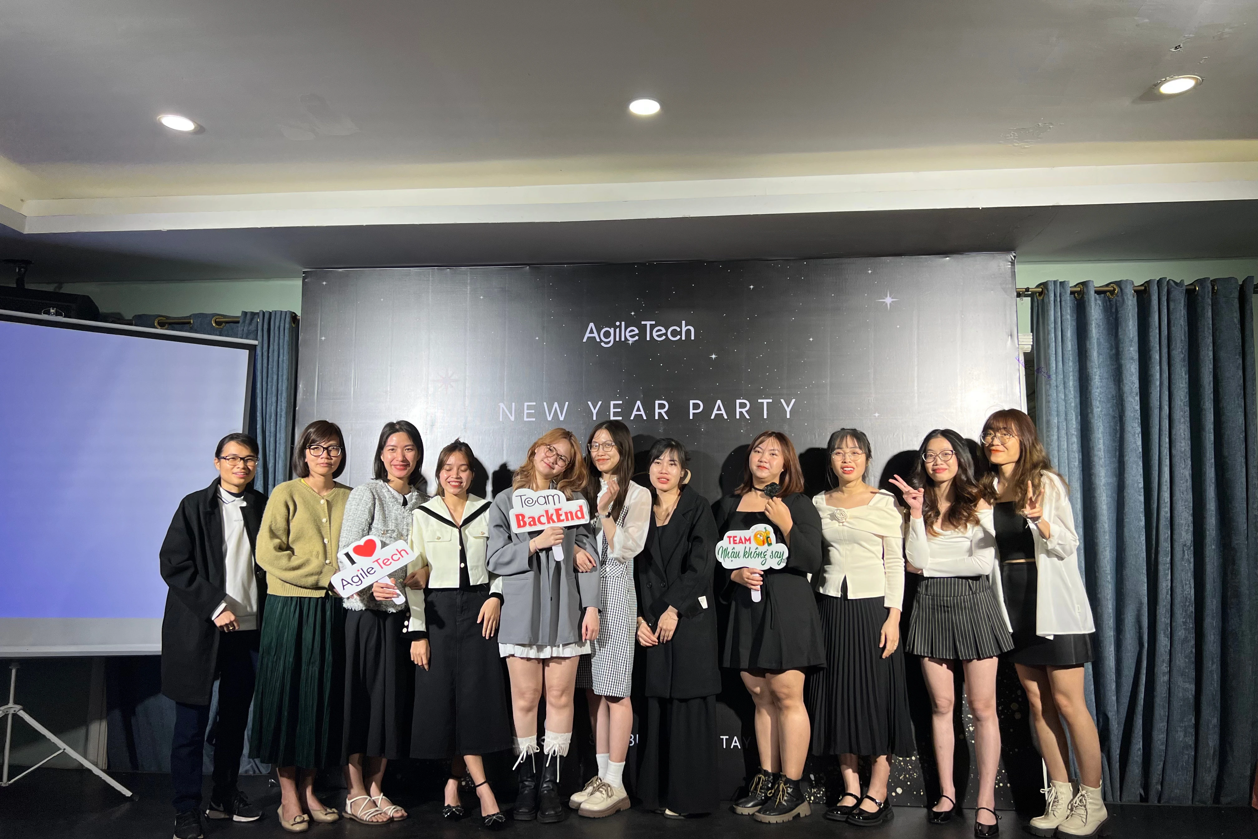 The TechHub team at the year-end celebration in Hanoi
